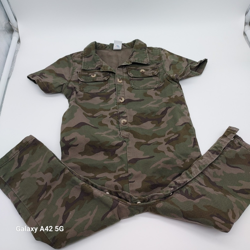 Old Navy Toddler Boys Green Camo Utility Romper One Piece 18-24M